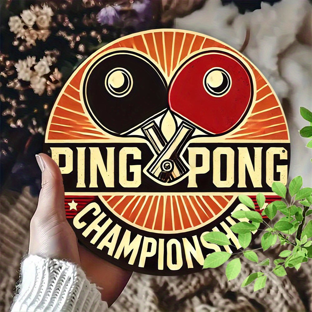Table Tennis In Chinese - Okrągły drewniany zestaw do tenisa stołowego