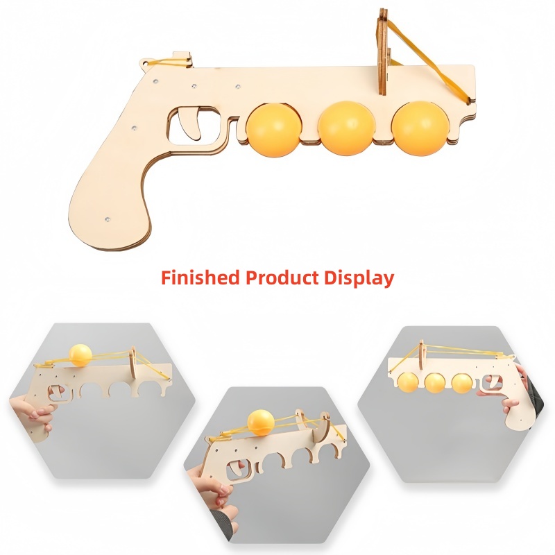 Table Tennis Gun - Drewniany model tenisa stołowego 3D do